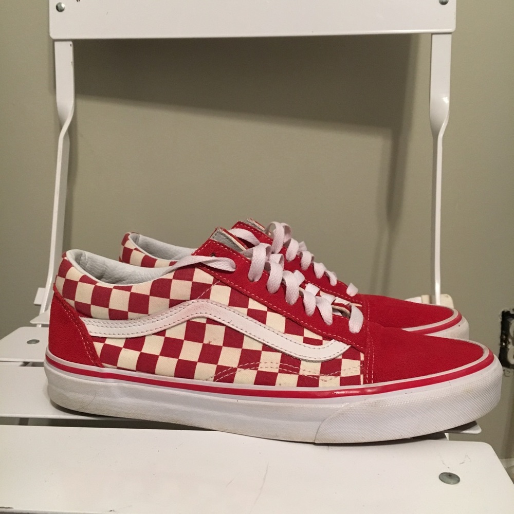 limited vans red checkerboard old skool